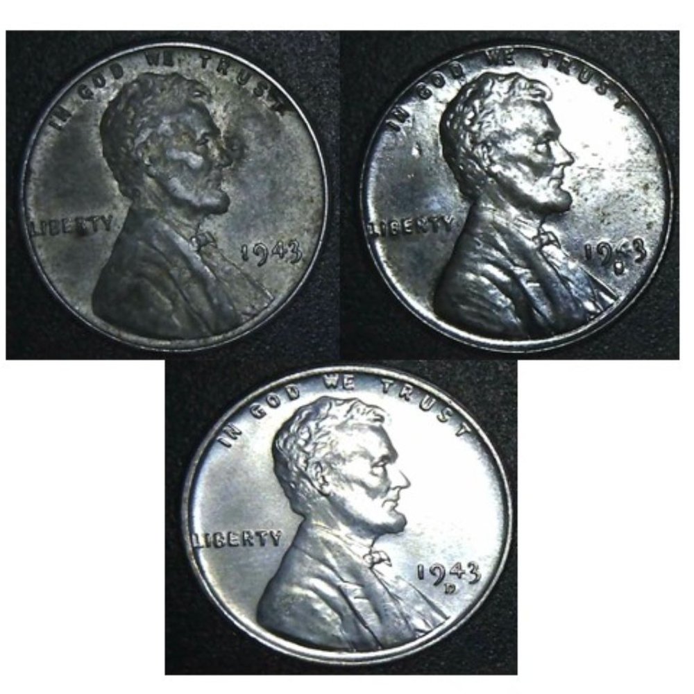 1943 Lincoln Steel Penny Set Wartime Wheat Penny 1943P 1943D 1943S. Collection